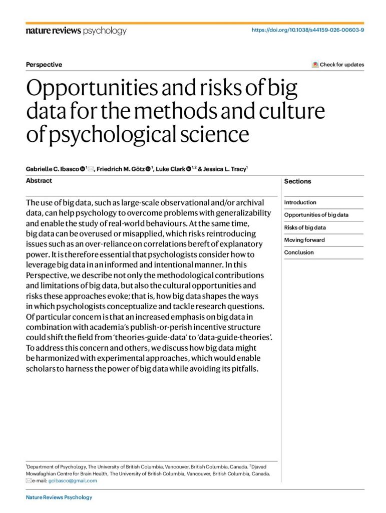 Ibasco et al. – 2026 – Opportunities and risks of big data for the methods and culture of psychological science